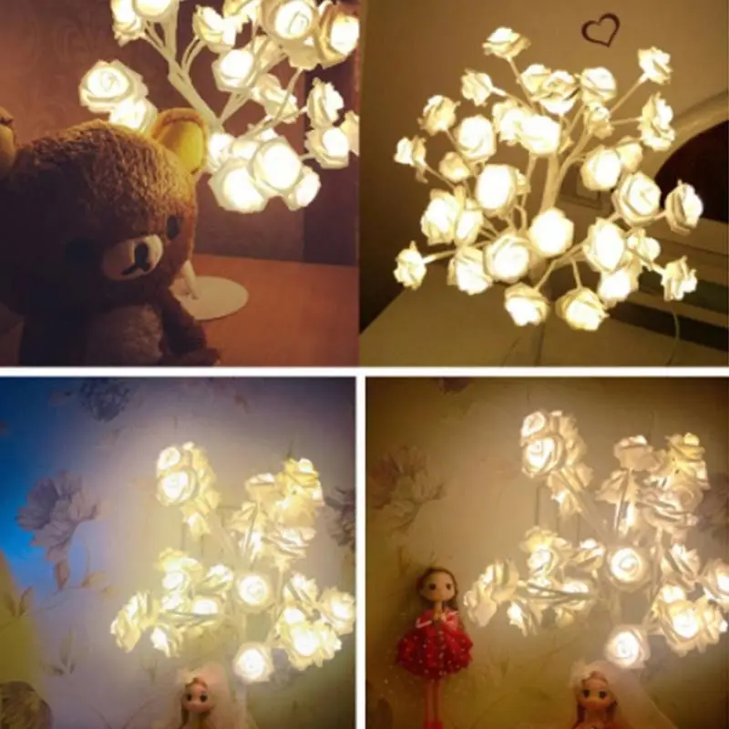 

Rose Flower Night Light Rose Tree LED String Lights Home Decoration Table Lamp Indoor Lighting