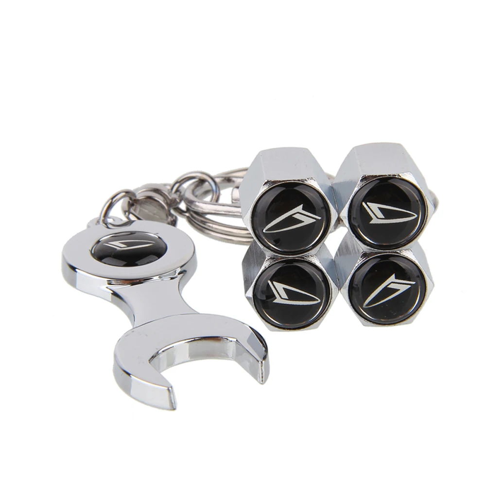 

Car Styling Tire Valve Stems Caps Wheel For Daihatsu Logo Mini Wrench Keychain For Daihatsu DARIO TERIOS Charade MIRA Rocky Yrv