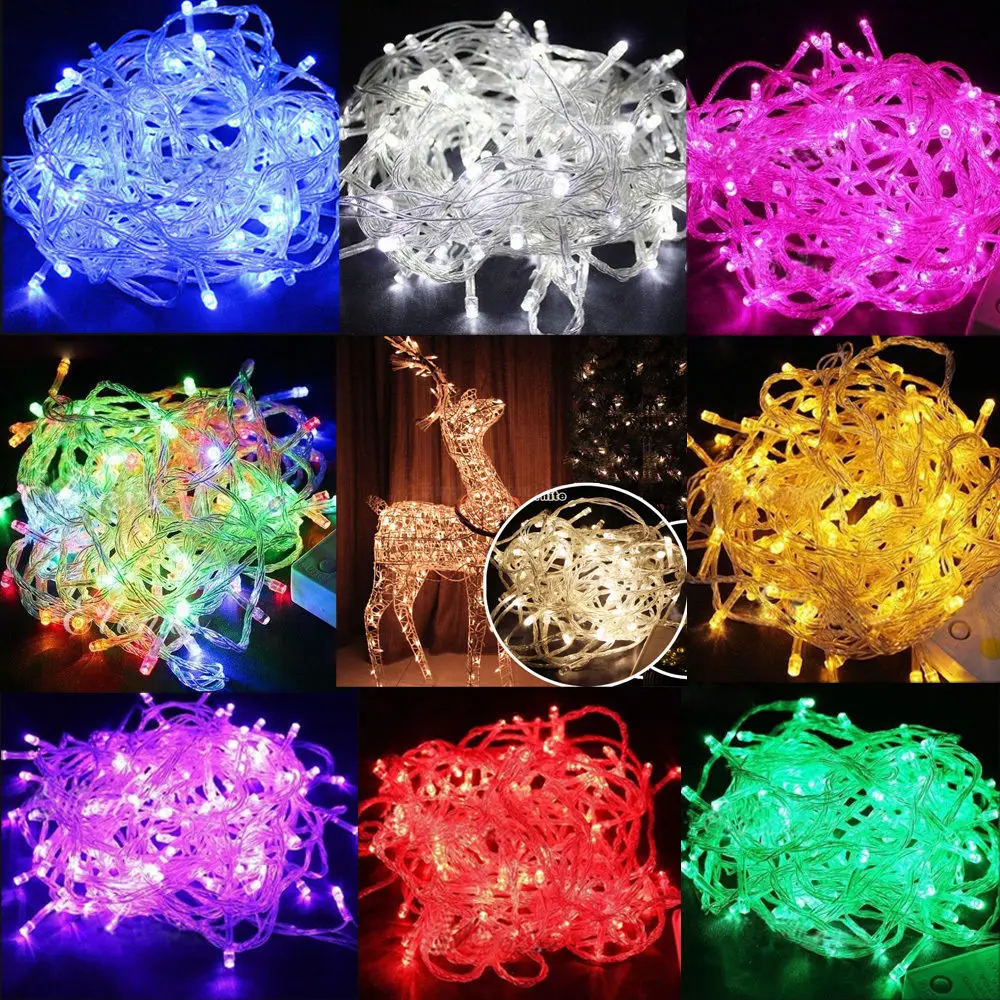 

2016 New Year waterproof Garland LED Christmas colourful light string lamp 10 m 100 LEDS 220V with EU connector 8 light modes