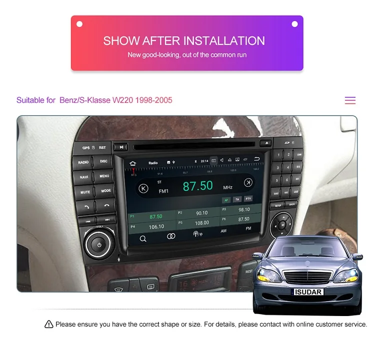 Isudar 2 Din Авто Радио Android 9 для Mercedes/Benz/W220/W215/S280/S320/S350/S400 S класс Автомобильный мультимедийный видео плеер gps DVR