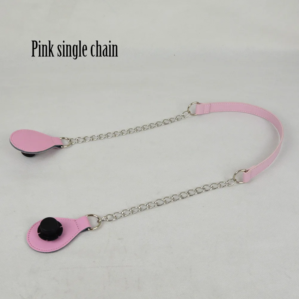 TANQU 1 шт. плоский ремешок-цепочка с разрывным концом для Obasket Obag искусственная кожа ручка ремня одинарная двойная ручка-цепочка для O Bag - Цвет: Pink single chain