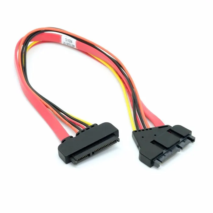 Red Color SATA 3 III 3.0 7+15 22 Pin 22p SATA power Male to Female Data