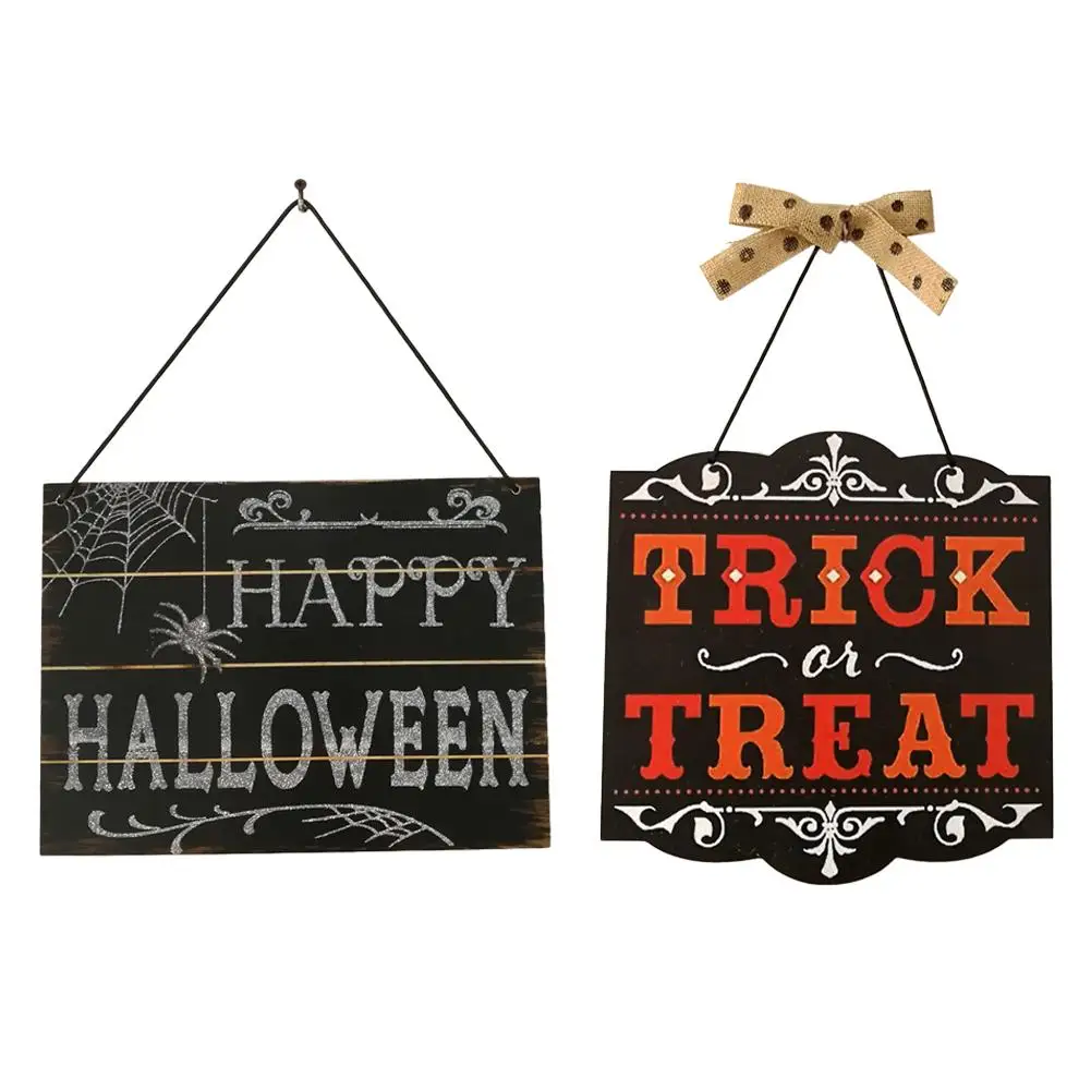 

New Halloween Wooden Hanging Board Pumpkin Decoration School Home Ornamentation Festival Wall Hanging DIY Party Decoration