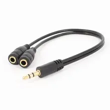 3.5mm Macho Se Divide em Dois 3.5mm Adaptador Feminino de Áudio Fone De Ouvido Cabo De Linha De Áudio Profissional Venda Quente