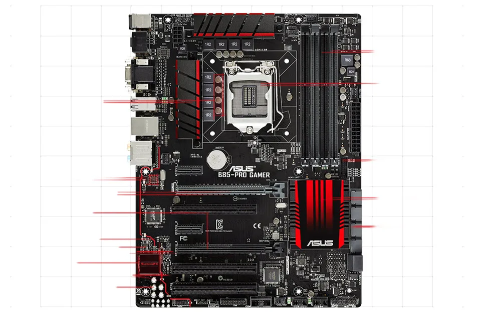 Б/у, ASUS B85-PRO геймера LGA 1150 DDR3 32 Гб USB3.0 для I3 I5 I7 22nm Процессор HDMI B85 настольных ПК материнская плата