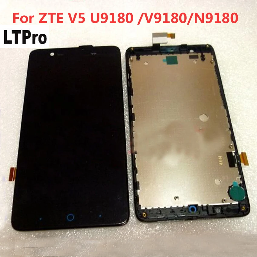 

LTPro Black Top Quality LCD Display +Touch Screen Digitizer Assembly with frame For ZTE Redbull V5 V9180 U9180 N9180 Phone Parts