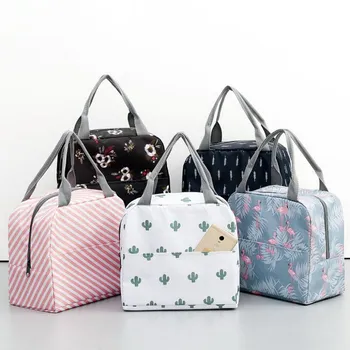 

Cactus Portable Insulated Oxford Storage Bags Thermal Food Picnic Lunch Bags For Women Kids Functional Pattern Cooler Lunch Box