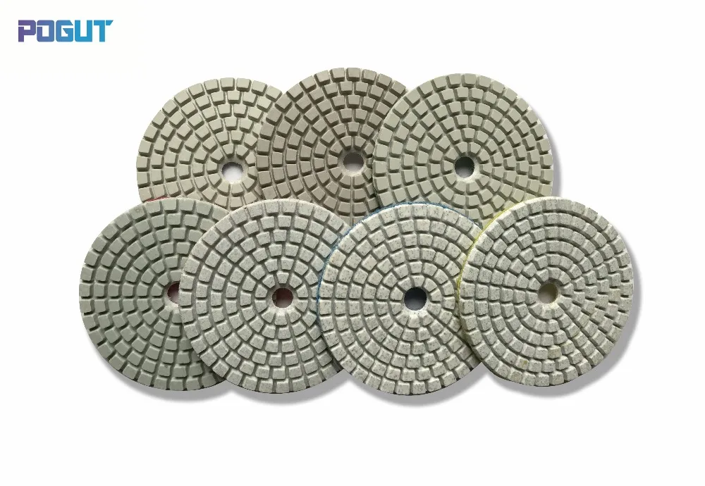 Алмазные полировальные колодки шлифовальный диск 4 дюйма влажная полировка 7 шт./лот гранит керамическая плитка полировка бетона