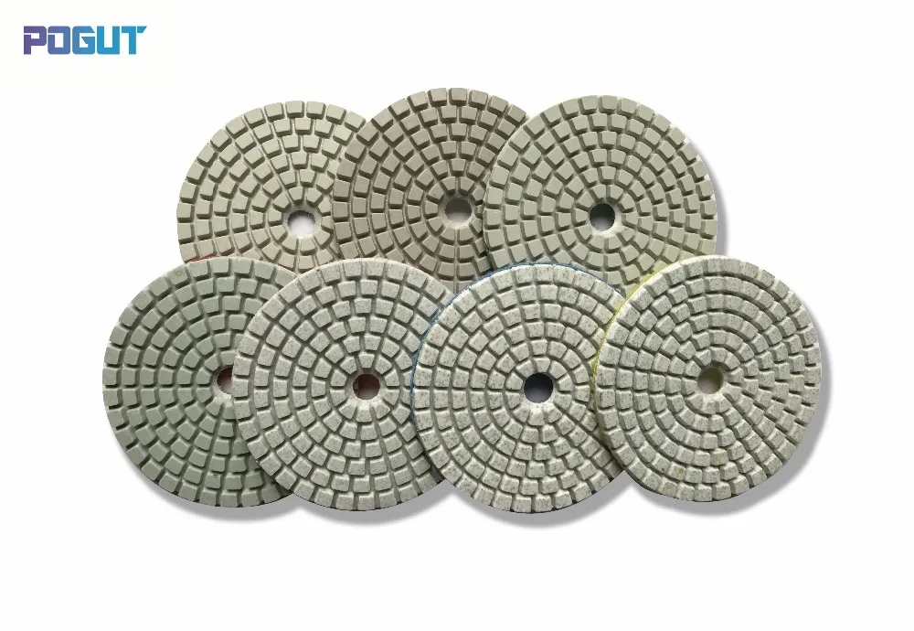 7pcs//pack 3/'/' 80mm Diamond wet polishing pads disc sander pad for marble stone