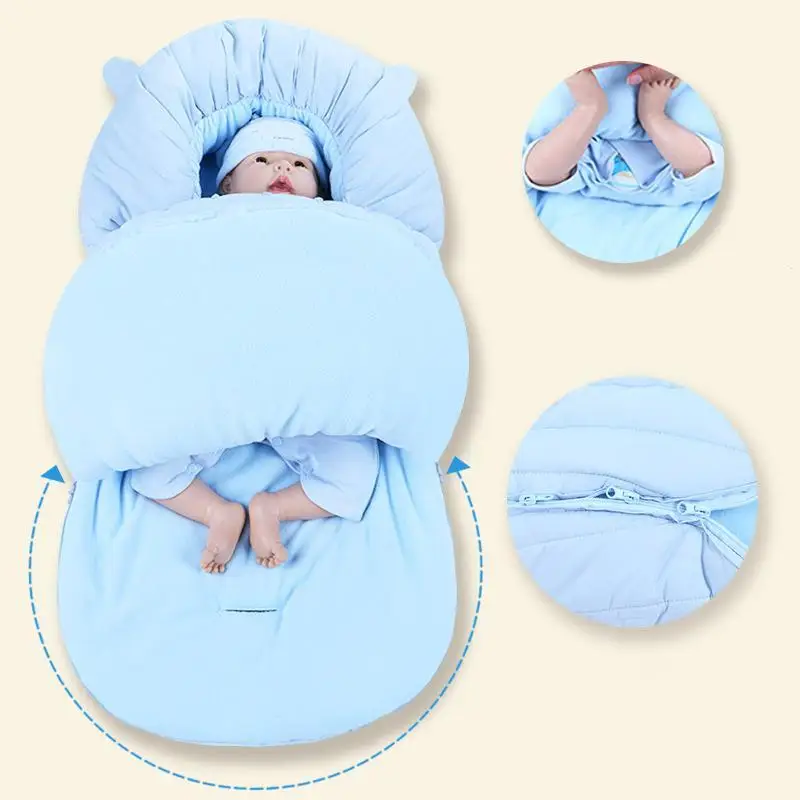 

Thicken Baby Sleeping Bag for Stroller Winter Warmer Newborn Swaddle Zipper Envelope Activity Gear saco de dormir B2