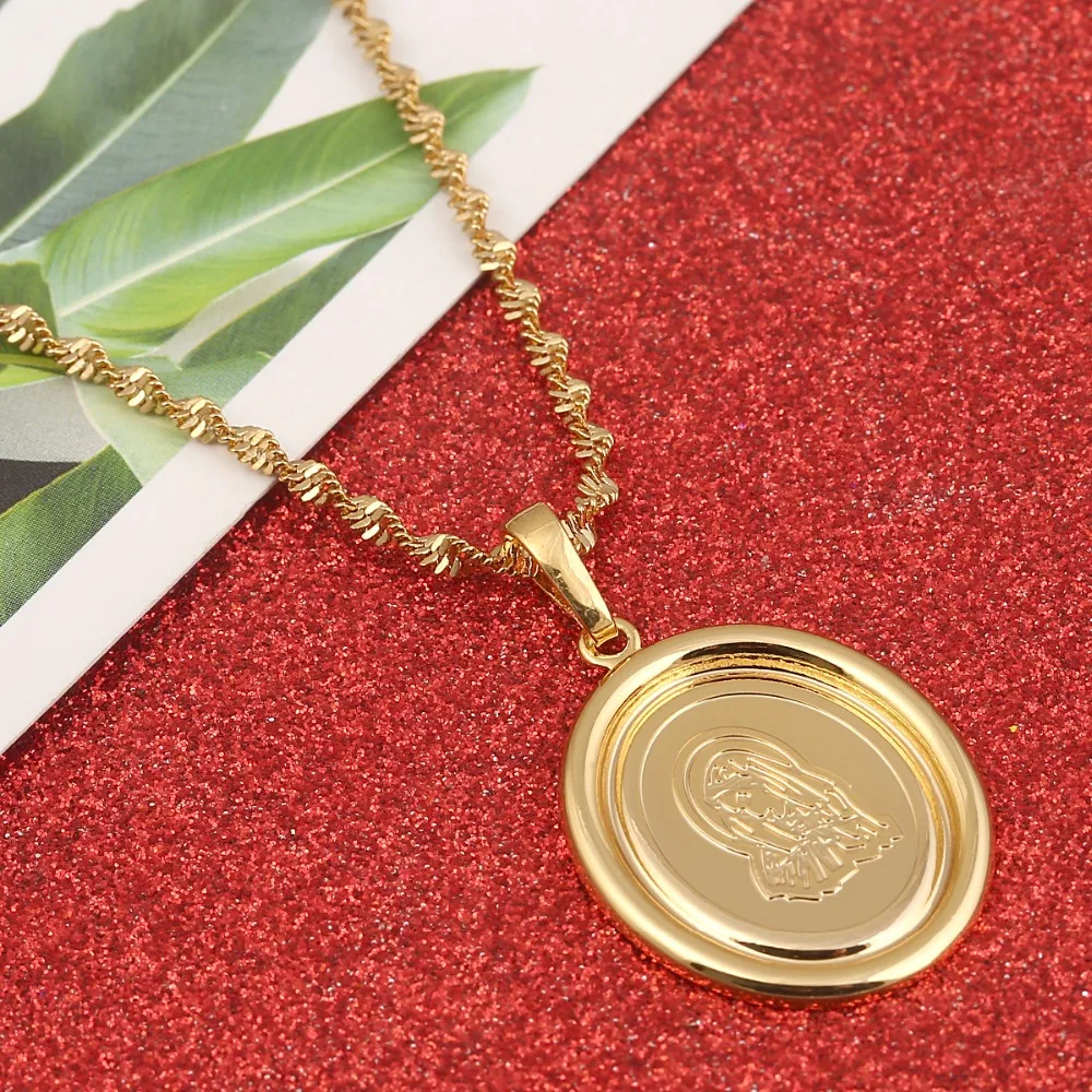 14k or Jaune pour Femme Homme Lien Chaîne Collier et Vierge Marie Pendentif D652H 14k or Jaune pour Femme Homme Lien Chaîne Collier et Vierge Marie Pendentif D652H