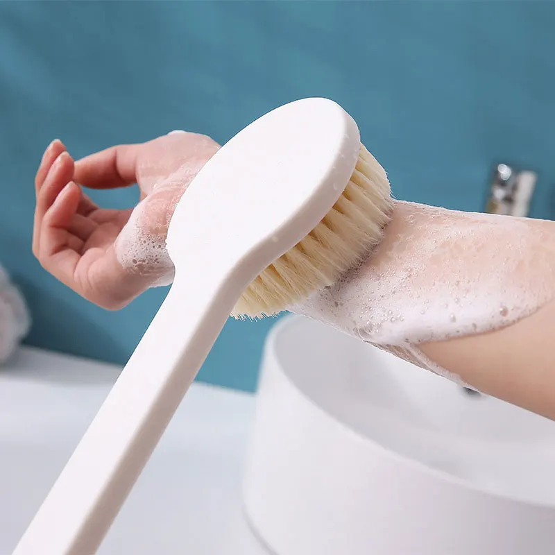 

1Pc Soft Hair Brush Plastic Handled Bath Shower Back Brush Scrubber Skin Cleaning Brushes Body For Bathroom Accessories Cleaning