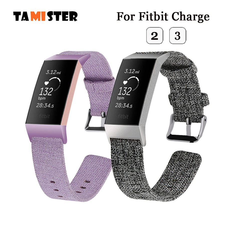

Woven Canvas Fabric Watch Band Wrist Strap for Fitbit Charge 3 Band Replace Wristband Watch Strap Bracelet for Fitbit Charge 2