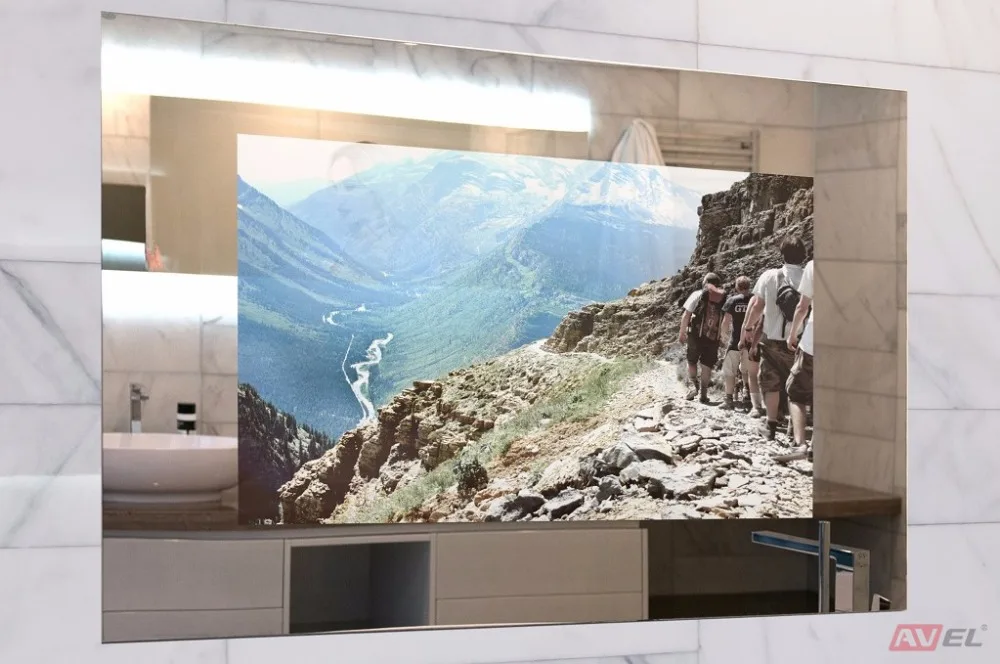 27" Magic Mirror Waterproof TV For Living Room / Bathroom / Kitchen