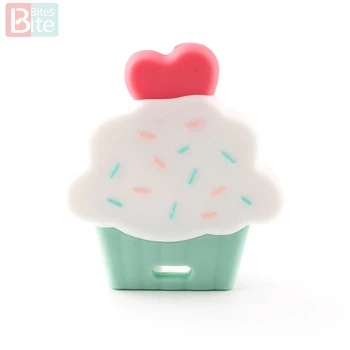 

Bite Bites 1pc Baby Silicone Cup Cake Cute Diy Accessories Sensory Chewing Toy BPA Free Food Grade Silicone Teether