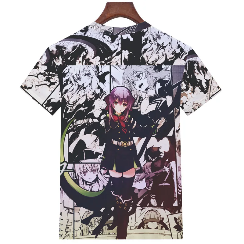 Футболка Seraph of the end Hiiragi Shinoa Krul Tepes костюм для косплея Owari no мужская и женская