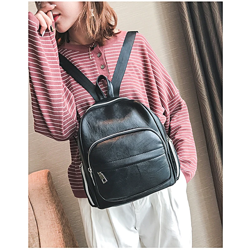 

mini small Backpack women soft pu leather high quality bagpack for girl black youth back pack ladies Casual 2019