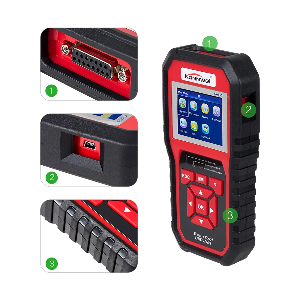 KONNWEI KW850 OBD2 автоматический диагностический сканер кода OBDII Eobd может Сканер