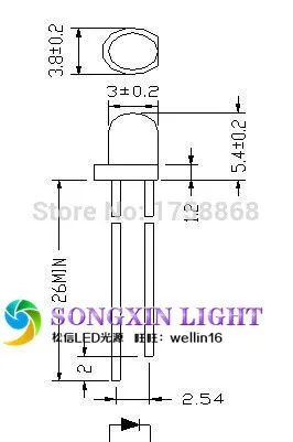 XIASONGXIN светильник 200 шт. 3 мм Фиолетовый/УФ светодиодный супер яркий F3 светодиодный диоды 390-410NM F3MM Диоды 3 мм светодиодный 3 мм УФ/фиолетовый