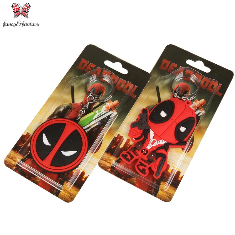 

Super Q style cartoon Anime Keychain Deadpool Llavero PVC Key Chain Super Hero Action Figure Key Ring Toy Pendant K-026