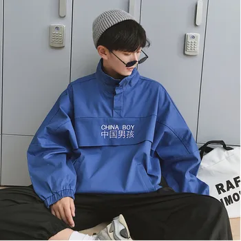 

Spring New Jacket Men Fashion Cotton Sportswear Letter Printing Stand Collar Jacket Man Streetwear Hip Hop Loose Bomber Jacket