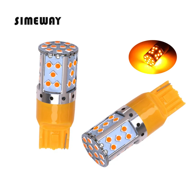 

T20 7440 W21W amber led lamp Canbus 1156 BA15S P21W BAU15S PY21W LED Bulbs No Error No hyper flash Turn signal light 3030 35SMD