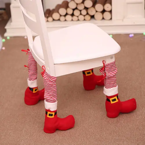 

1PCS Christmas Chair Leg Foot Cover Case Pouch Bags Table Decoration for Party Dinner Xmas Storage Bags Container Organizer