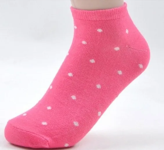 Buy women's socks solid color love candy color dot