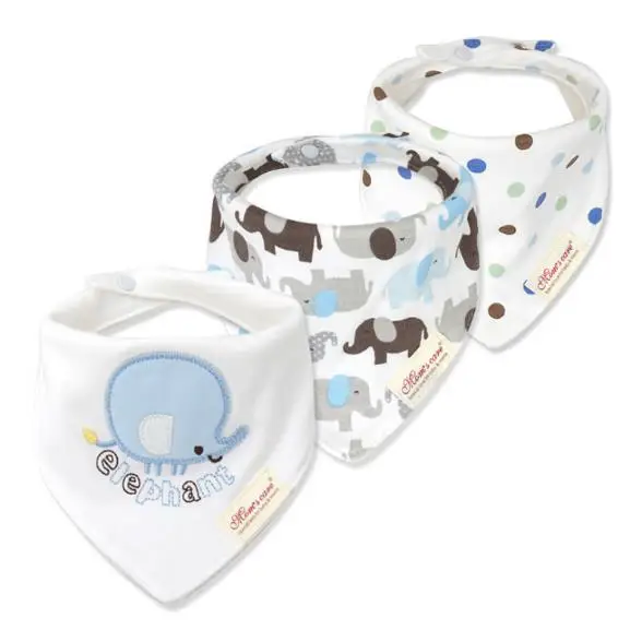 

3pcs/lot Baby Bibs Bandana Lot 100% Cotton with fur High Quality Babadores Para Bebe Infant Saliva Towel For Boys And Girls