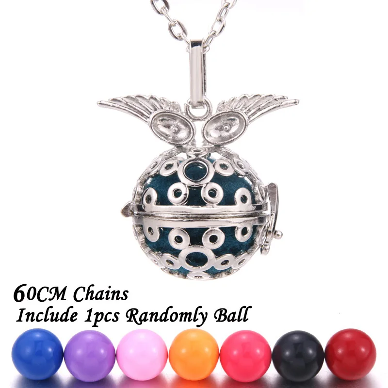 New Aromatherapy lockets Vintage silver Perfume Diffuser necklaces Aroma Essential Oils Pendant Necklace Pregnant woman necklace - Окраска металла: 26