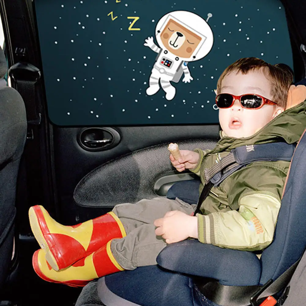 Милые Мультяшные занавески на лобовое стекло автомобиля, защита от солнца, занавески для автомобиля, стильные задние боковые оконные шторки, защитные Оконные Занавески