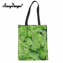 NoisyDesigns 3D листьев Модные женские туфли эко многократного использования холщовые сумки для девочек складная сумка для похода в магазин хозяйственная сумка-шоппер