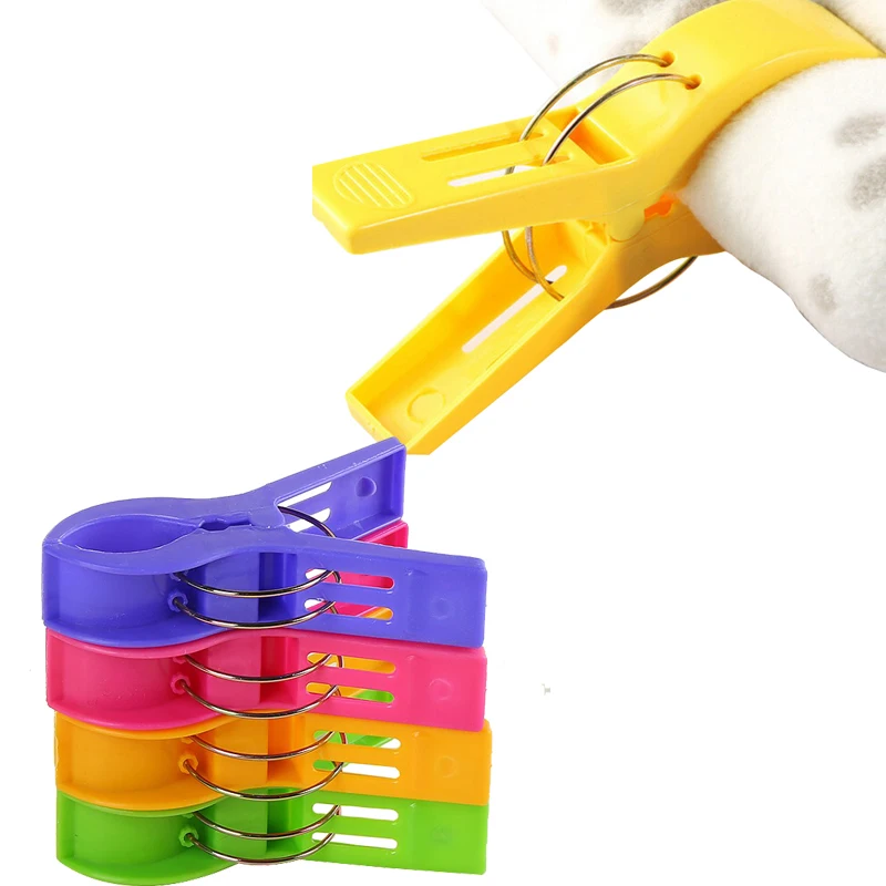 XUNZHE 4 pcs Jumbo Sizes Plastic clothes pegs Clothing Contacts clothes
