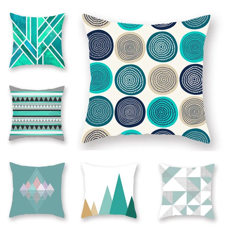 1 Piece Green Geometric Sofa Cushion Cover For Car Office Bed Chair Home Decorative Pillow Case Furniture Protector 4343cm (5).jpg