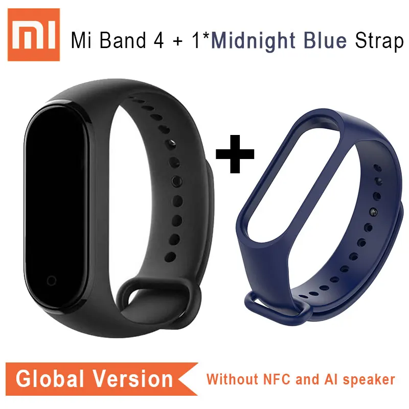 Xiaomi mi Band 4 глобальная версия браслет сердечного ритма mi Band 4 CN версия Смарт фитнес-Браслет Водонепроницаемый браслет умный браслет - Цвет: Global Midnight Blue