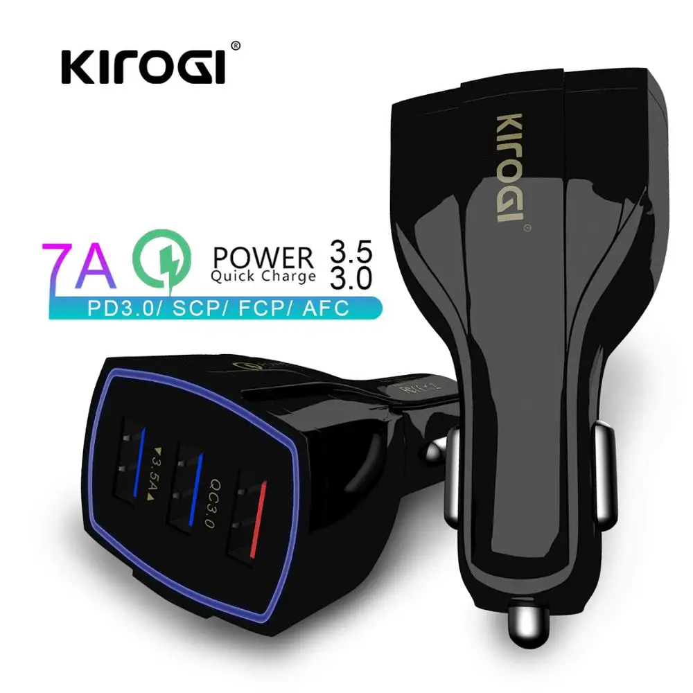 

KIROGI Car USB Charger Quick Charge 3.0 3.5A Mobile Phone Charger 2 Port USB Fast Car Charger for iPhone Samsung Car-Charger