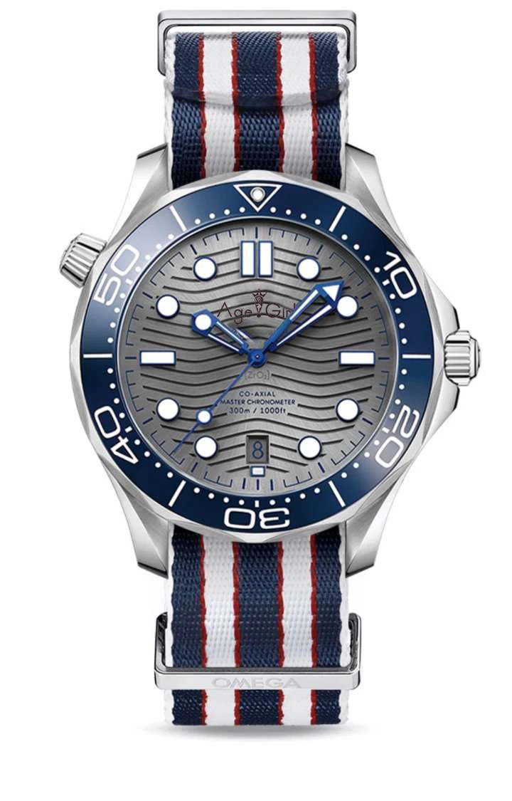 

Luxury Brand New Men Automatic Mechanical Watch Silver Black Blue Grey Canvas James Bond 007 Ceramic Crystal Sapphire Sport AAA+