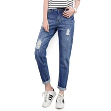 Женские джинсы осень модные Большие размеры женские хлопковые джинсы стрейч отверстие женские джинсы бойфренды 4xl женские джинсы хит