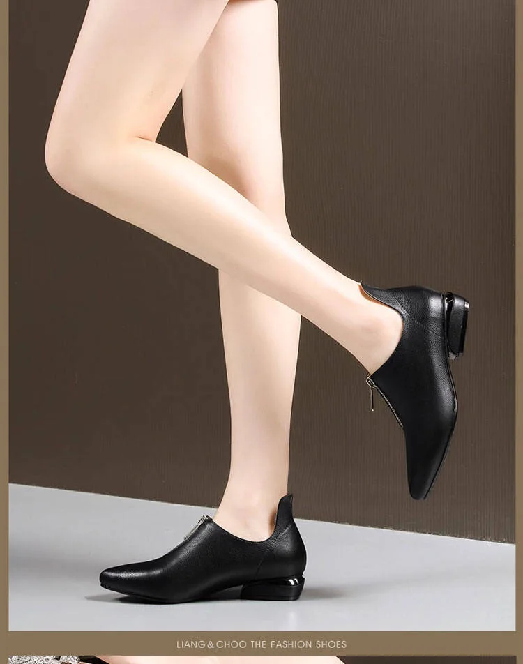 VANGULL/Весенняя женская обувь; лоферы с бантом; элегантная обувь из лакированной кожи на низком каблуке без застежки; женская обувь с острым носком на толстом каблуке
