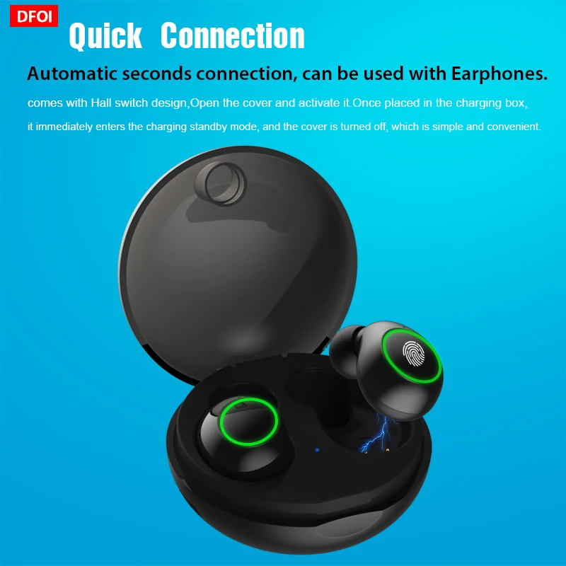 Bluetooth наушники DFOI JS19 Беспроводные спортивные TWS с микрофоном 5 0|Наушники и