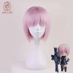AniLnc розовый короткий синтетический парик судьба/Grand для пюре Kyrielight Demi-слуга Shielder Косплэй парик термостойкость волокна