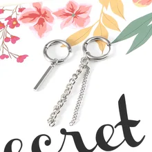 1 пара асимметричных сережек Kpop корейское ювелирное изделие серьги-цепочки длинные серьги-кисточки для мужчин и женщин вечерние серьги в стиле панк-рок