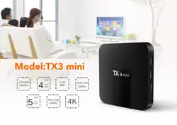 TX3 Мини Смарт ТВ Box Android 7,1 Amlogic S905W 4 ядра 1 ГБ/2 ГБ DDR3 16 Гб памяти на носителе EMMC Декодер каналов кабельного телевидения, 4 K, Wi-Fi, Google ТВ коробка