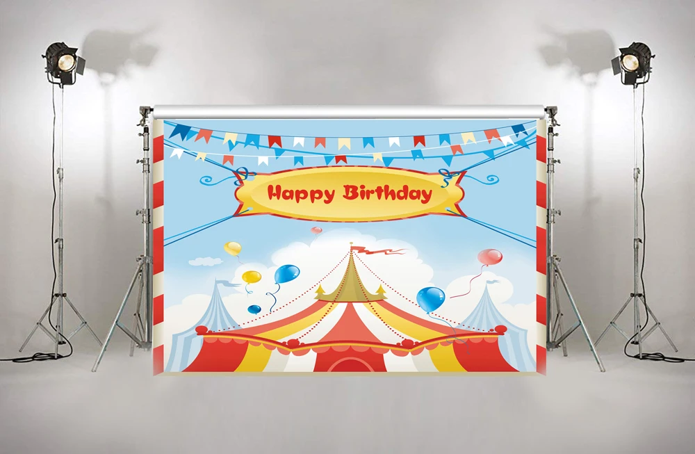Happy Birthday Backdrops for Photography Red Tent Photo Background Party Banner Newborn Studio W-287 | Электроника