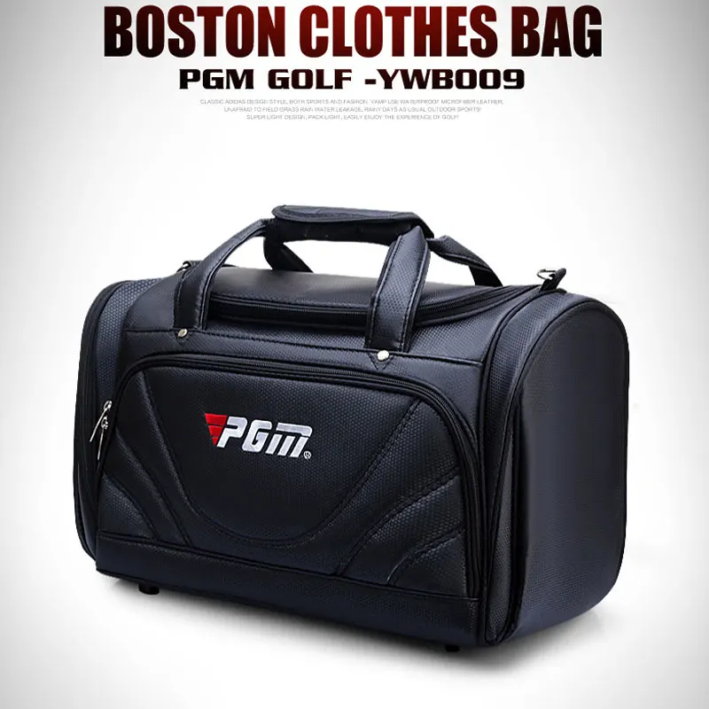 

2018 Pgm Golf Clothes Bag Men's Pu Leather Ball Bag Large Capacity Double Layer Clothes Bag Waterproof Golf Handbags D0484