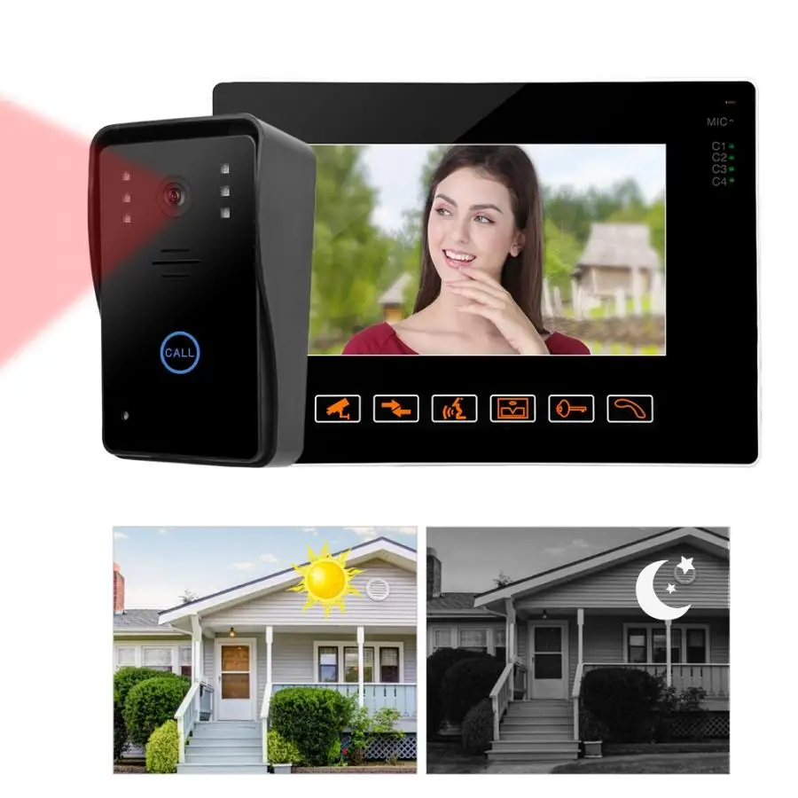 

9 Inch HD Video Door Phone Doorbell Intercom Kit 901MJ12 smart waterproof door bell motion sensor bell