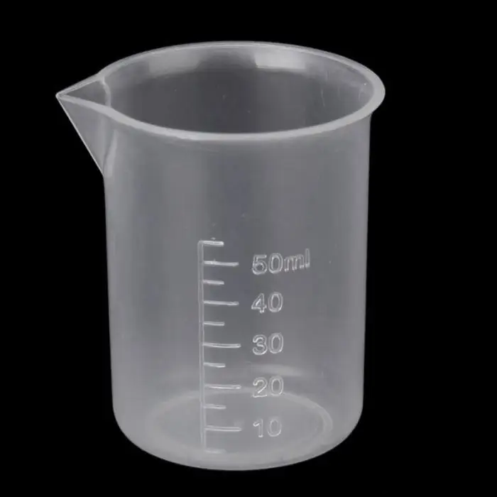 50mL Graduated Beaker Clear Plastic Measuring Cup New Practical Office School Laboratory Supplies TB Sale