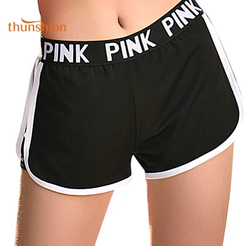 

THUNSHION Wholesale Sport Shorts for Women Workout Gym Training Running Yoga Shorts Quick Dry Breathable Loose Elastic Letter