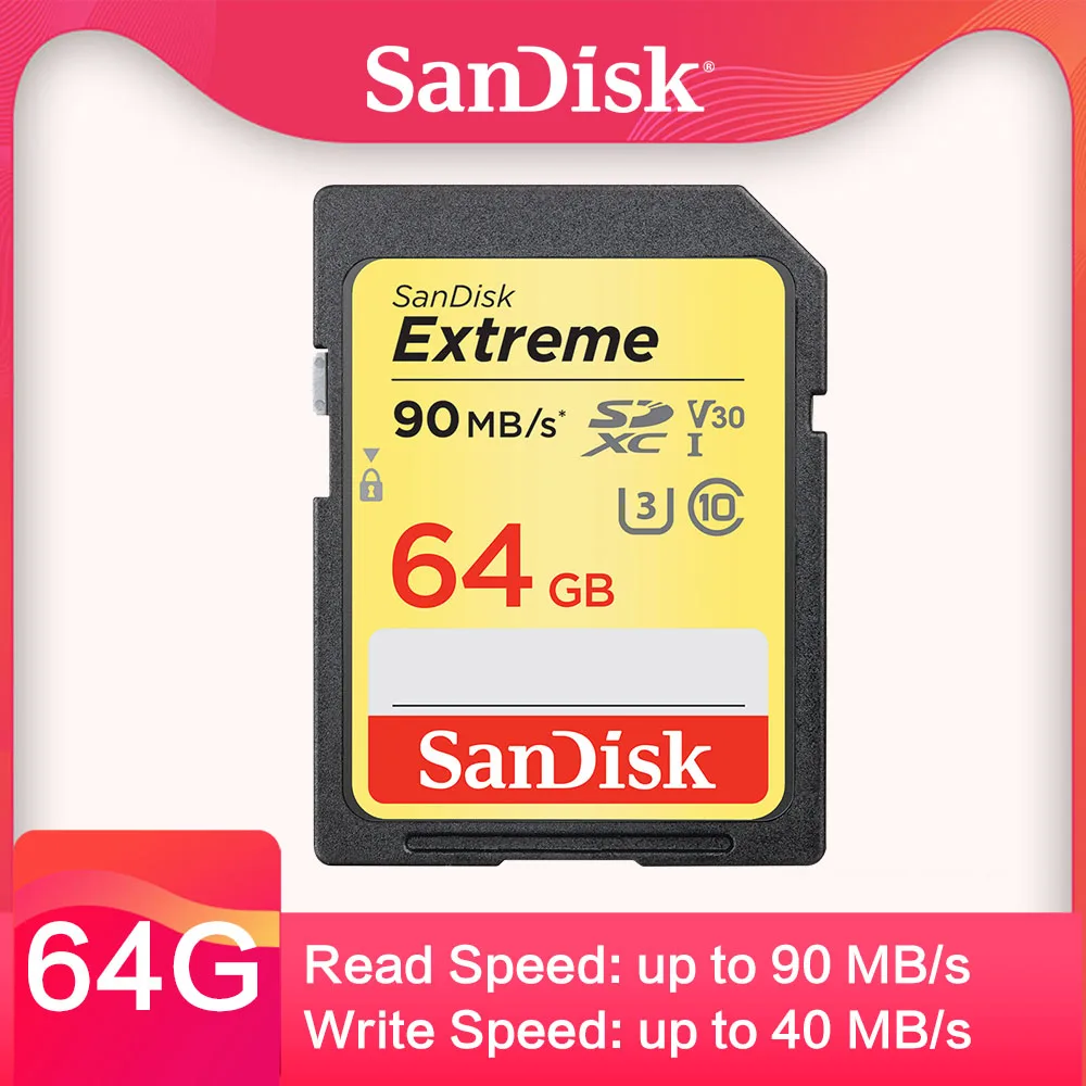 SanDisk Extreme SD карта 32 GB SDHC/SDXC карты памяти 16 GB sd-карта 64 Гб картао де memoria 128 GB U3 Class10 90 МБ/с. для Canon Камера