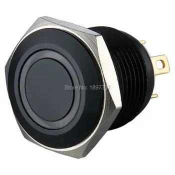 

10 pieces 16mm anodized aluminum black Momentary Normally Open push Push Button Switch 3.3V 5V 6V,12V,24V,36V,110V.230V